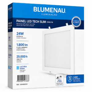 Painel Led Embutir 24w 6500k Blumenau Tech Slim Quadrado